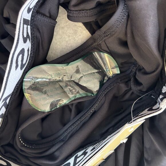 Michael Kors Pleated Swim Skirt Logo Elastic Waist Black White Medium NEW $94 - Picture 10 of 12